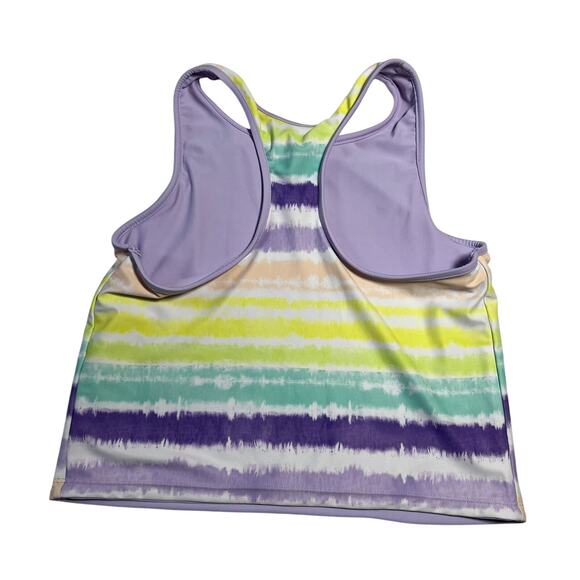 Eddie Bauer Girl's Racerback Bathing Suit Top Size L (14/16) Reversible Tie Dye - Picture 2 of 6
